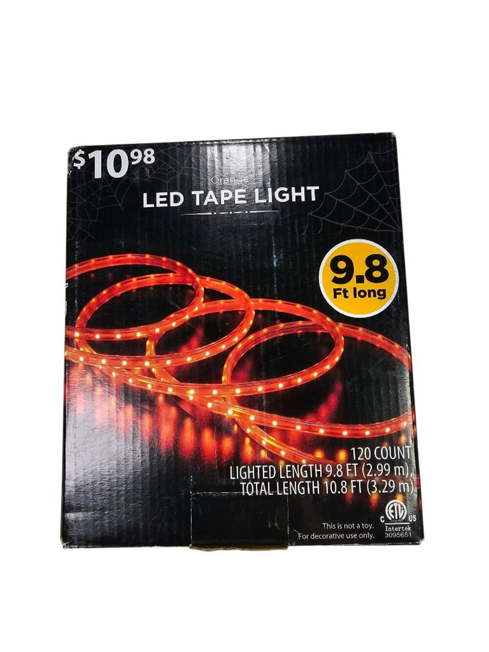 Orange LED Tape Light 120 Count 9.8ft Indoor/Outdoor Flexible Strip